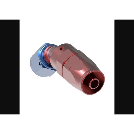 AEROQUIP -6 AN Hose, 45 Degree Elbow, Anodized, Red/Blue, Aluminum FCM4022